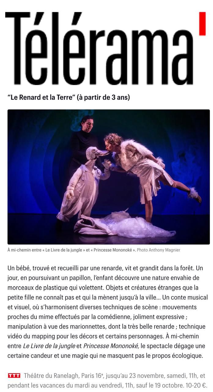 Vu dans la presse : «Le Renard et la Terre» !!