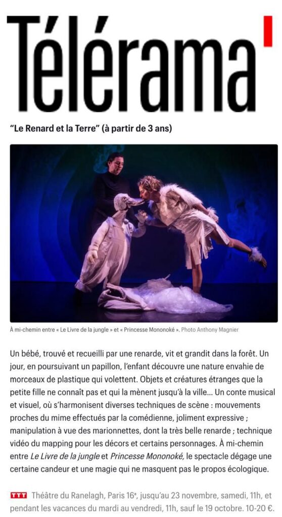 Affiche de Le Renard et la Terre, mise en scène Anthony Magnier, Compagnie Viva