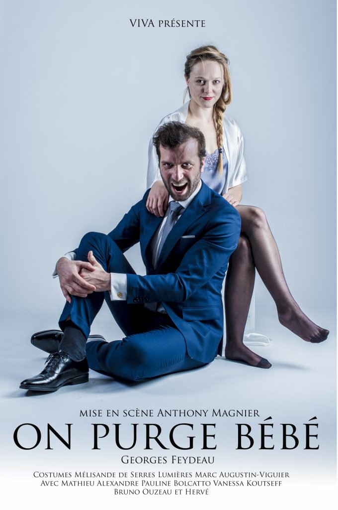 Affiche de On purge bébé de Feydeau, mise en scène Anthony Magnier, Compagnie Viva